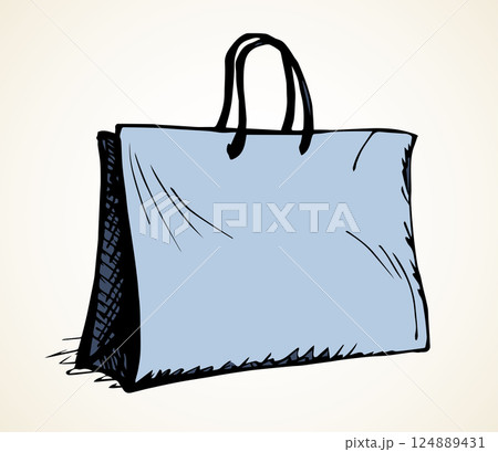 Paper bag for shopping. Vector drawing 124889431