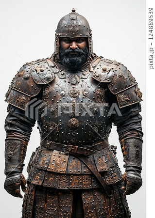 Ancient warriors in detailed armor showcase the rich history of India 124889539