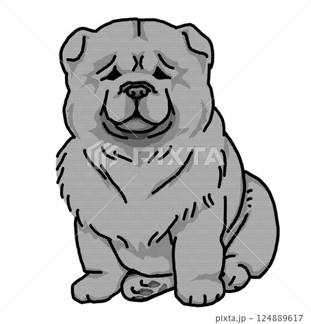 チャウチャウ　子犬　背景透過　犬のイラスト 124889617