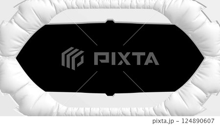 Art frame with 3D hi-fi elements and fabric covering in black and white. Vector illustration. 124890607