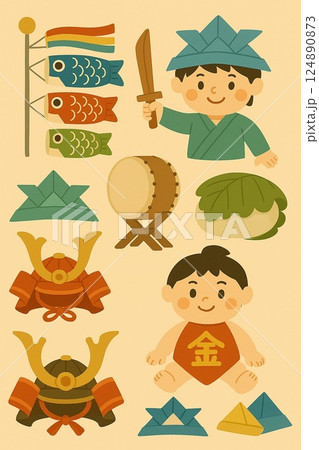 こどもの日 イラスト集 こどもの日 イラスト集 124890873