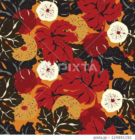 abstract floral pattern on fabric abstract floral pattern on fabric 124891192