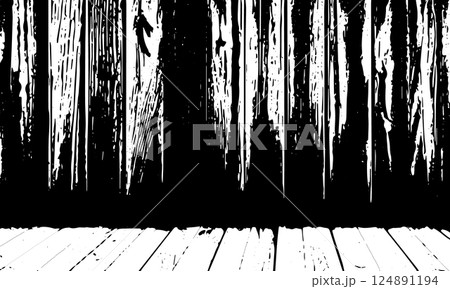 wood table top on wood floor background 124891194