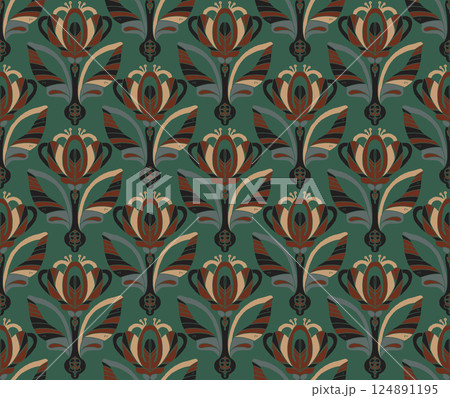 seamless pattern with flowers 124891195