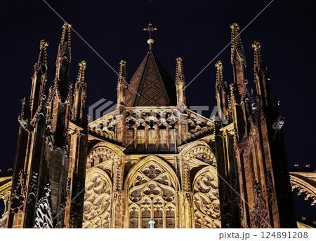 Prague St. Vitus Cathedral at night 124891208