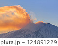 Mount Etna volcano at sunset 124891229