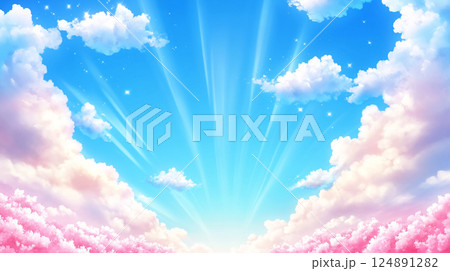 雲の隙間から見える青空 雲の隙間から見える青空 124891282