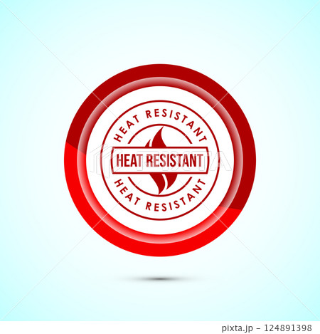 Heat resistant icon design illustration, Heat resistant label sign symbol,  Button design 124891398