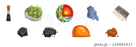 Earth Exploration and Geological Discovery Tool Vector Set 124891417
