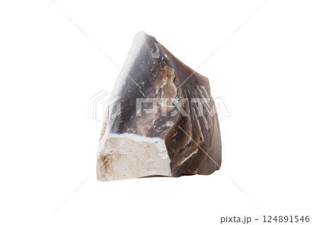 Flint mineral stone in the rock on a white background 124891546