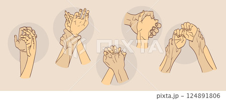 Illustration of two lovers holding hands. Illustration of two lovers holding hands. 124891806