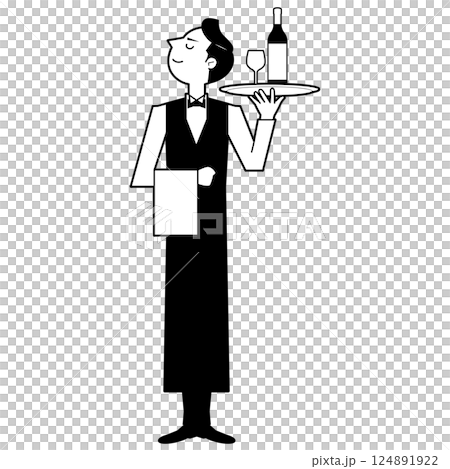 男性ソムリエ 男性ソムリエ 124891922