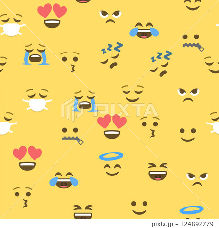 Seamless pattern of emoticons and emoji, emoji vector illustration, emoji background for social network 124892779