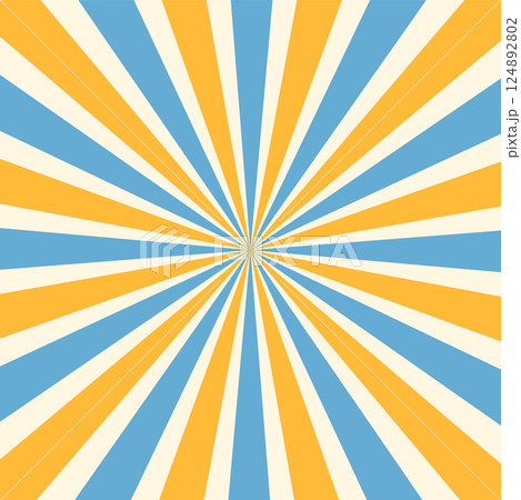 Circus background and spiral retro rays vector pattern. Vintage poster of red white sun or star burst radial lines with grunge texture, circus, carnival, summer fair or chapiteau backdrop 124892802