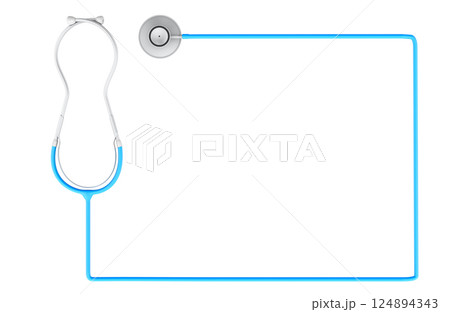 Blue stethoscope as frame for text, 3D rendering Blue stethoscope as frame for text, 3D rendering 124894343