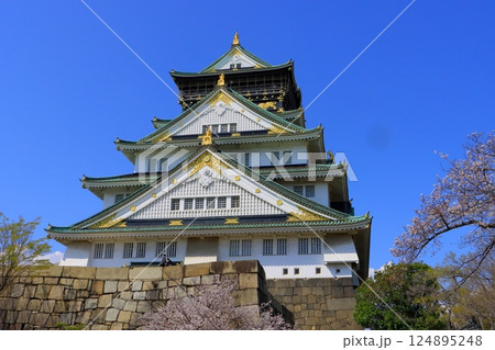 春の大阪城天守閣 春の大阪城天守閣 124895248