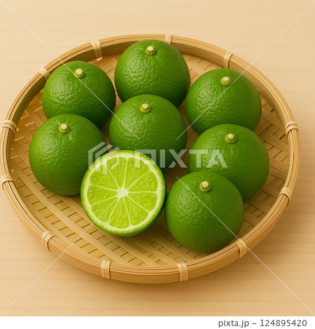 採れたてのスダチ 124895420