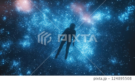宇宙を漂う孤独な宇宙飛行士 宇宙を漂う孤独な宇宙飛行士 124895508