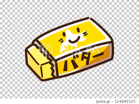 バター　ゆるかわキャラ 124895525