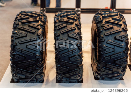 off-road tire stand for atv. black rubber tires for mountain racing on quad bikes 124896266