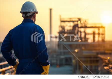エンジニアが描かれた建設現場 エンジニアが描かれた建設現場 124898308