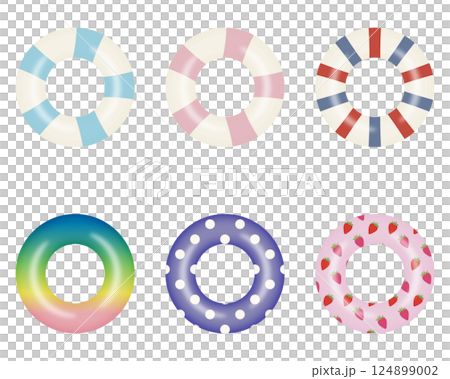Colorful swim ring illustration 124899002