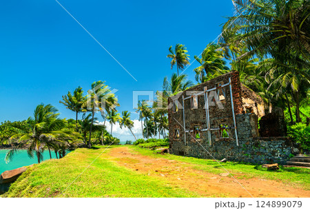 Old ruins at Royale Island, one of Salvation Islands in French Guiana, South America 124899079