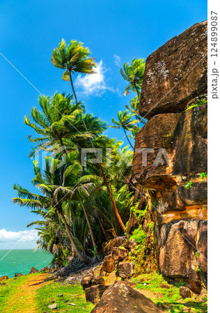Old ruins at Saint Joseph Island, one of Salvation Islands in French Guiana, South America 124899087