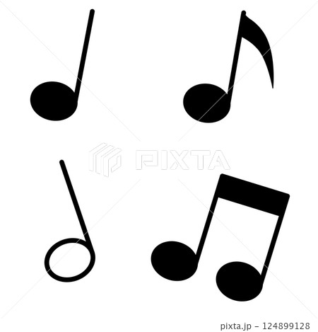 音楽を奏でる音符セット 124899128