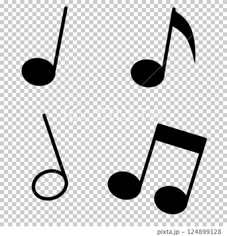 音楽を奏でる音符セット 124899128