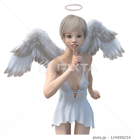 可愛い天使　3DCG イラスト素材 124899254