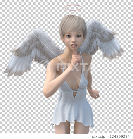 可愛い天使　3DCG イラスト素材 124899254