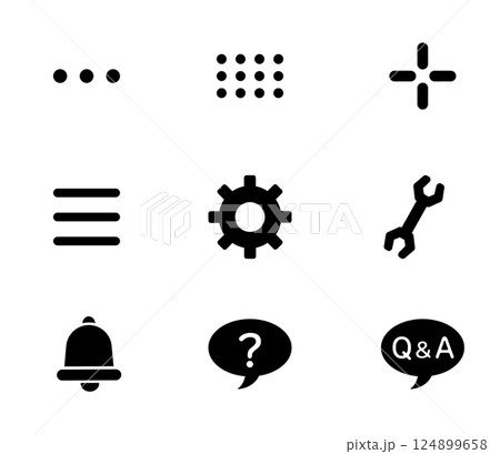 Webサイトの設定のアイコンイラストセット　ベクター 124899658