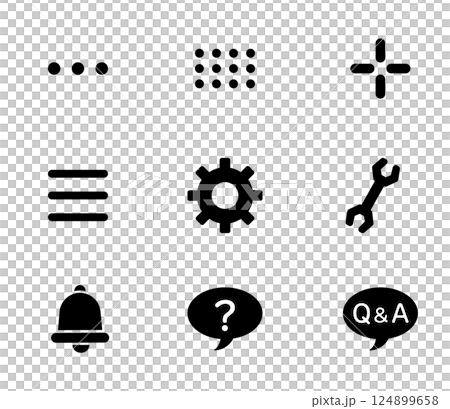 Webサイトの設定のアイコンイラストセット　ベクター 124899658