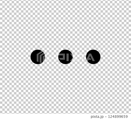シンプルな3つの黒丸のイラスト　ベクター 124899659