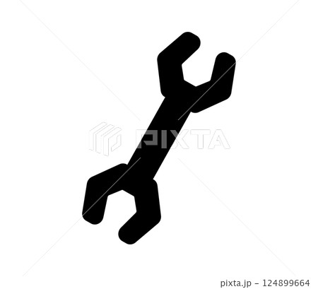 シンプルなスパナのアイコンイラスト　ベクター 124899664