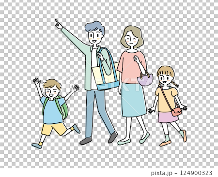 一家人出去的插圖 124900323