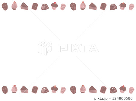 かわいいスイーツのフレーム 124900596