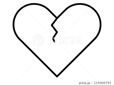 失恋・ヒビの入ったハートマークアイコン 失恋・ヒビの入ったハートマークアイコン 124900793