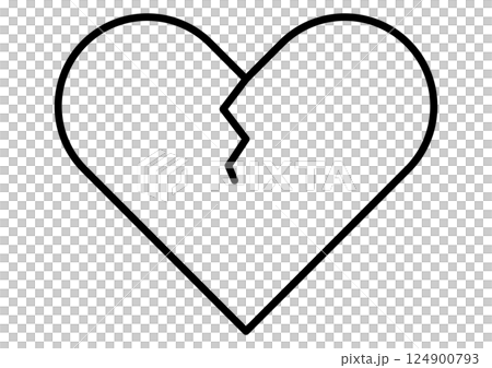 失恋・ヒビの入ったハートマークアイコン 失恋・ヒビの入ったハートマークアイコン 124900793