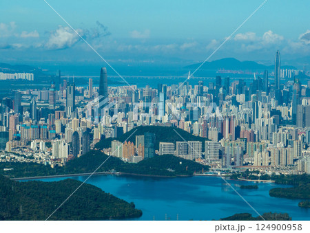 Aerial view of landscape in shenzhen city, China 124900958
