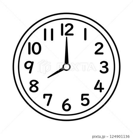 8時をさすアナログ時計 124901136