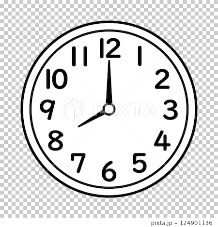 8時をさすアナログ時計 124901136