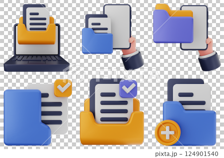 3d folder file document icon set bundle 3d folder file document icon set bundle 124901540
