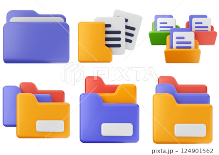 3d folder file document icon set bundle 3d folder file document icon set bundle 124901562