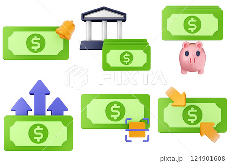 3d money dollar payment finance business icon set bundle 3d money dollar payment finance business icon set bundle 124901608