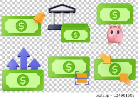 3d money dollar payment finance business icon set bundle 3d money dollar payment finance business icon set bundle 124901608