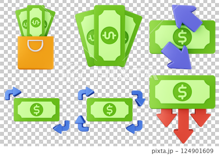 3d money dollar payment finance business icon set bundle 3d money dollar payment finance business icon set bundle 124901609