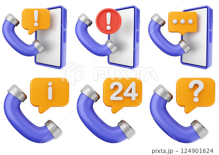 3d helpdesk support center customer service icon set bundle 124901624