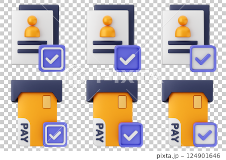 3d verification check mark approve success icon set bundle 3d verification check mark approve success icon set bundle 124901646